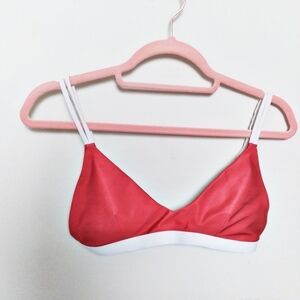 Garage Red Bikini Top With White Trim Size Medium
